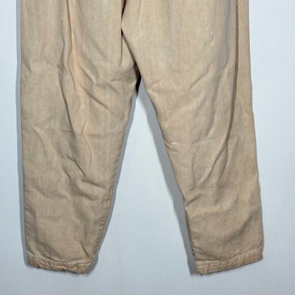 Free People Margate Pleated Trouser Pants Size Small Beige High Rise Paperbag - Picture 4 of 8